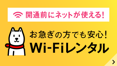 開通前にネットが使える！お急ぎの方でも安心！Wi-Fiレンタル